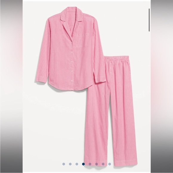 Pink Striped Plus Size Cotton Pajama Set - Picture 3 of 7